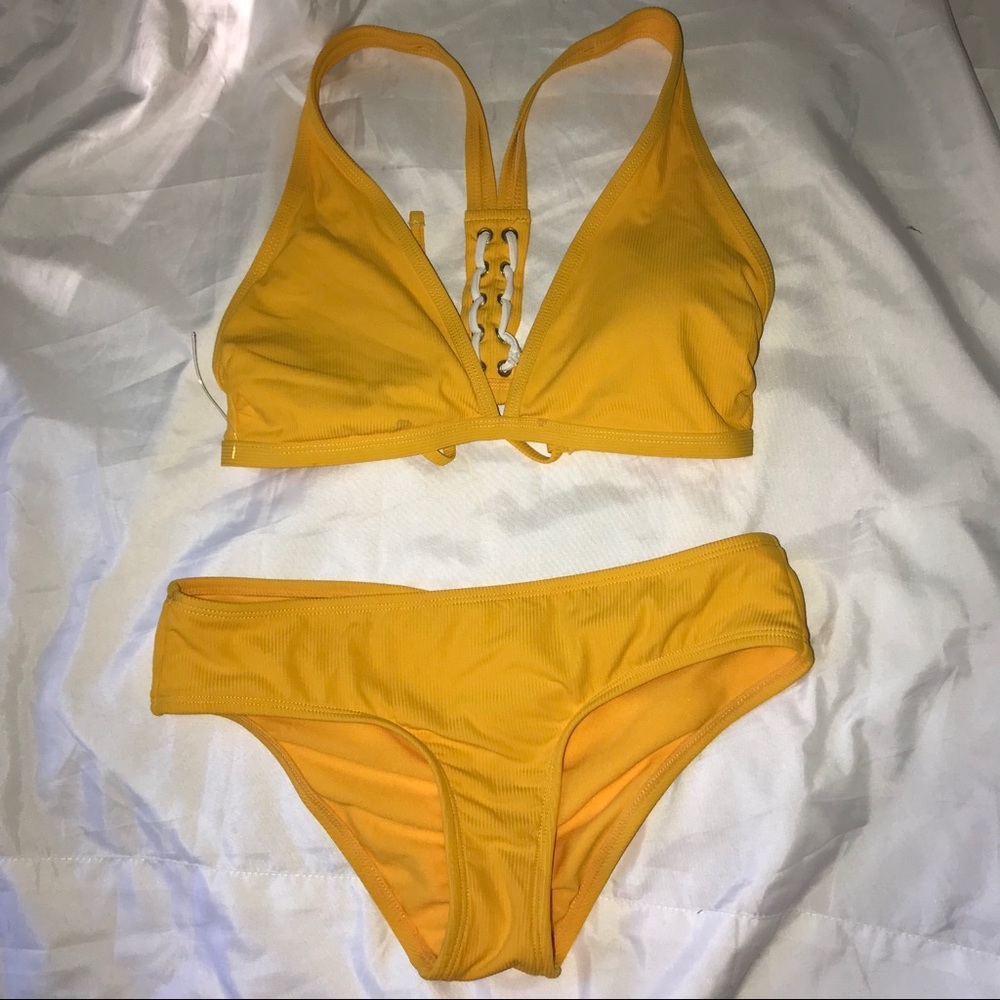 NEW YELLOW WITH WHITE LACE BIKINI🌟